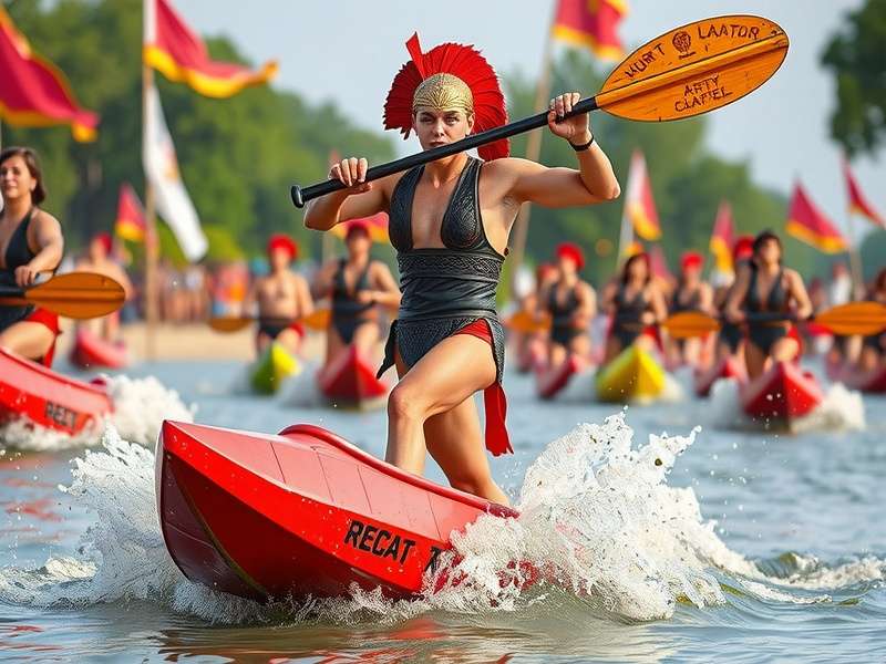 Surat Hurry Paddle Gladiator gameplay showing intense paddle combat in a vibrant Indian arena